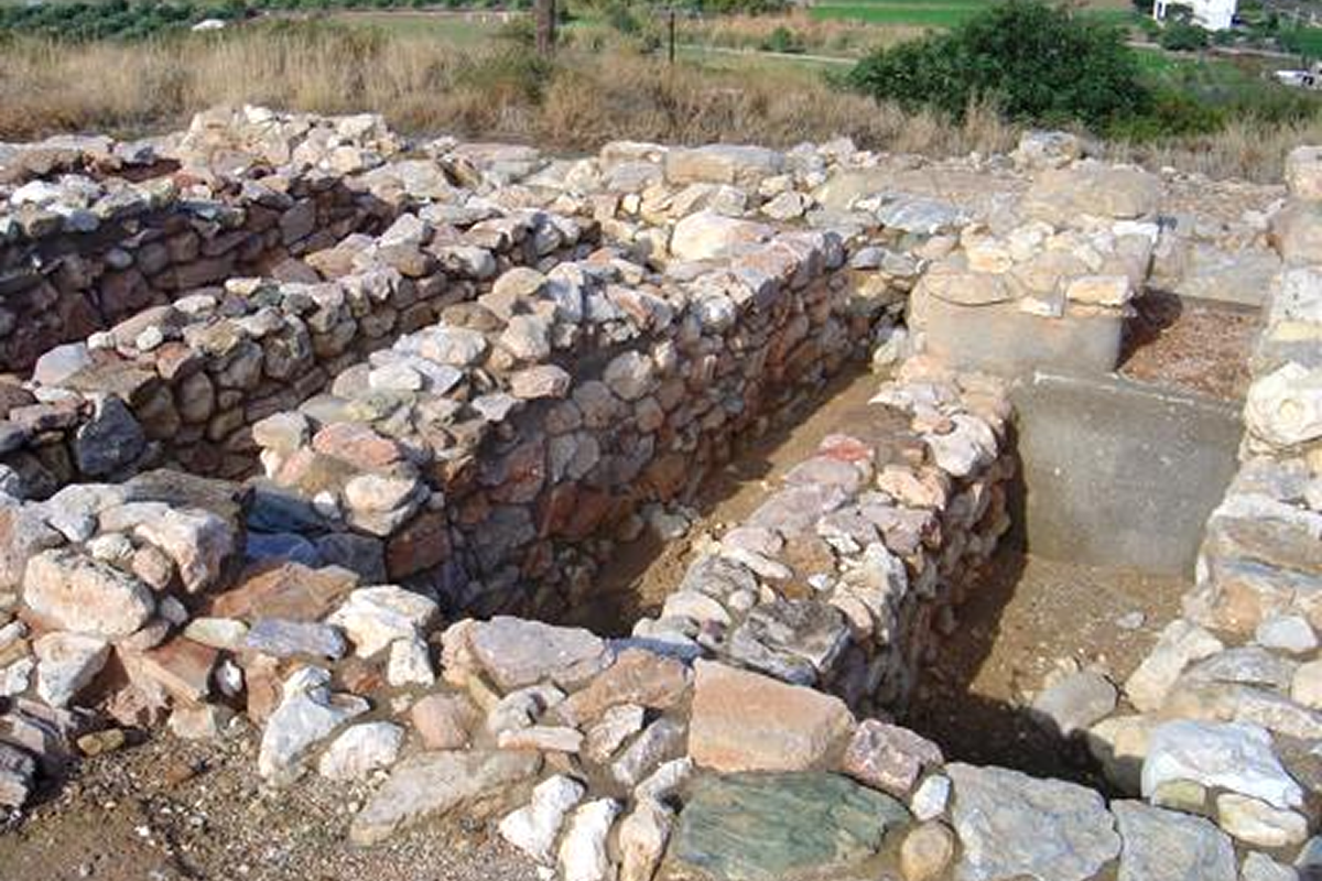 Die archäologische Stätte der hellenistischen Stadt Tripitos